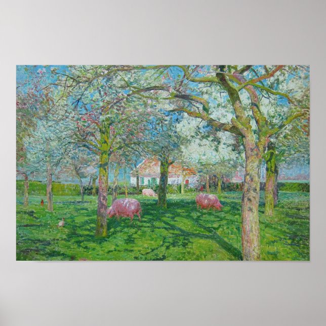 Emile Claus - The Orchard in the Spring Poster (Front)