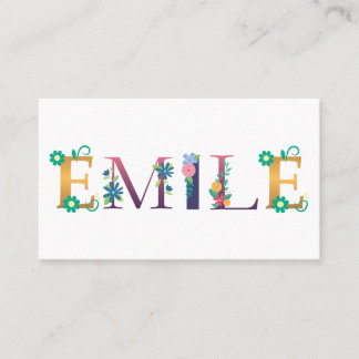 EMILE First Name Elegant Embroidered Business Card