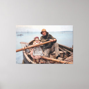 Émile Renouf - The Helping Hand, (1881) Canvas Print