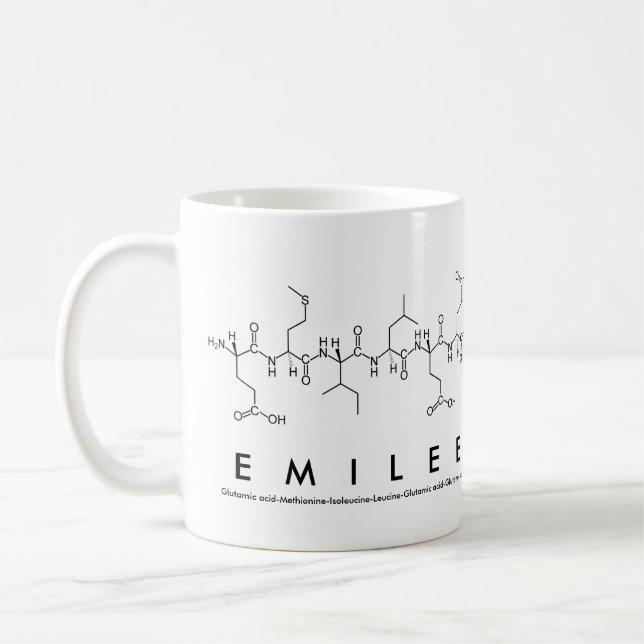 Emilee peptide name mug (Left)