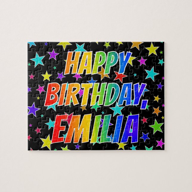 "EMILIA" First Name, Fun "HAPPY BIRTHDAY" Jigsaw Puzzle (Horizontal)