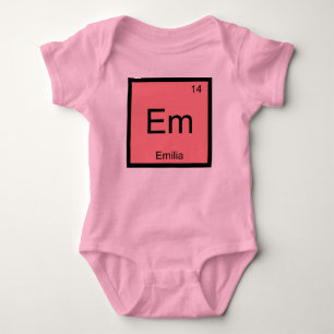 Emilia Name Chemistry Element Periodic Table Baby Bodysuit