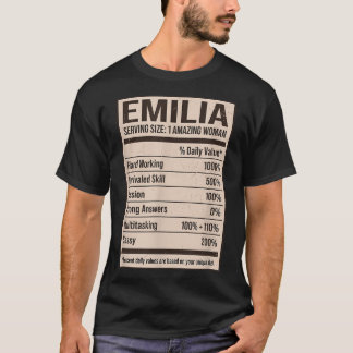 Emilia Nutrition Facts Name Nickname Alias Title F T-Shirt