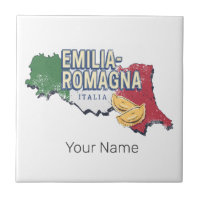 Emilia Romagna Flag Italy Retro Region Map Vintage