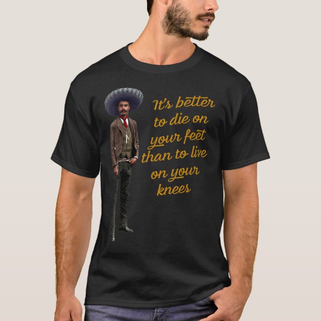 Emiliano Zapata Mexican Flag La Revolucion Mexican T-Shirt (Front)
