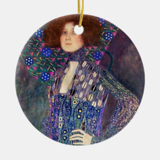 Emilie Floege, 1902 Ceramic Ornament (Front)
