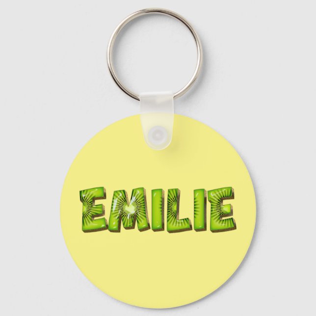 Emilie Name Kiwi Design Keychain (Front)