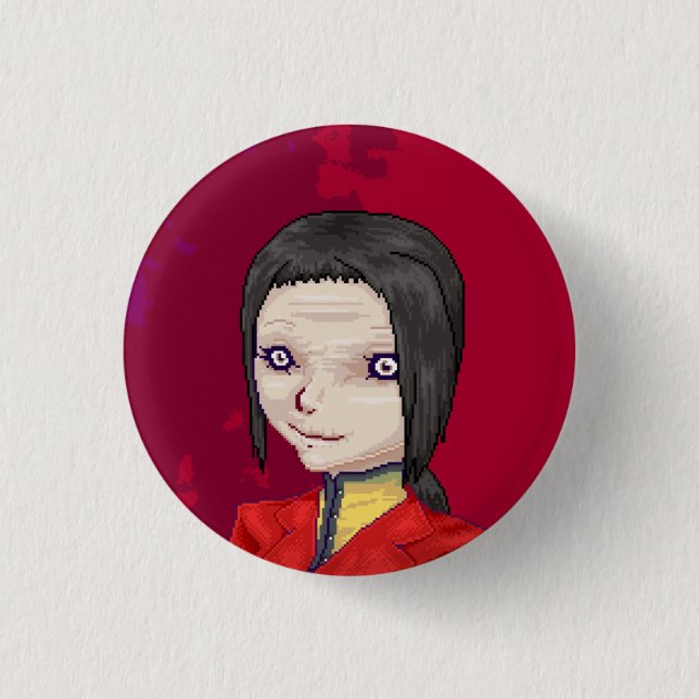 Emilie - small pin-back 1 inch round button (Front)