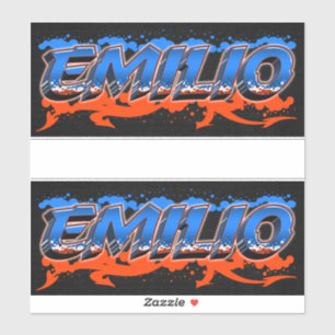 Emilio Vorname Name Graffiti Aufkleber Sticker