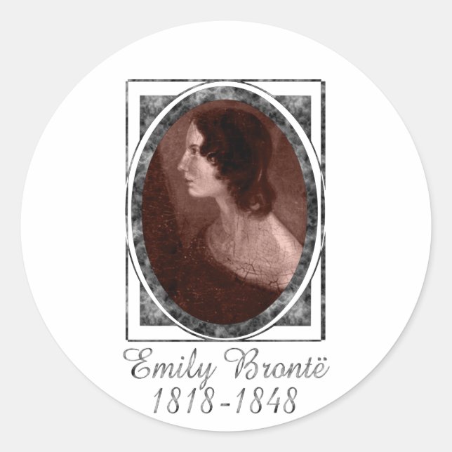 Emily Brontë Classic Round Sticker (Front)