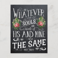 Emily Bronte quote postcard whatever our souls