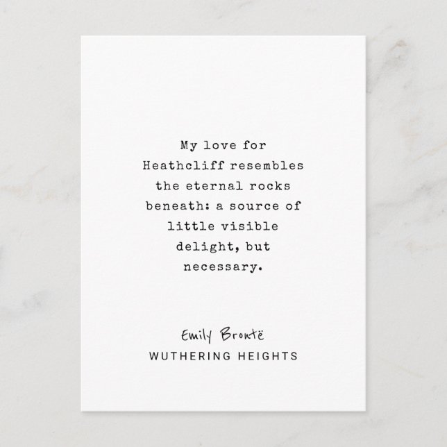 Emily Brontë, Wuthering Heights Love Quote Postcard (Front)