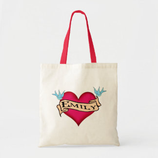 Emily - Custom Heart Tattoo T-shirts & Gifts Tote Bag