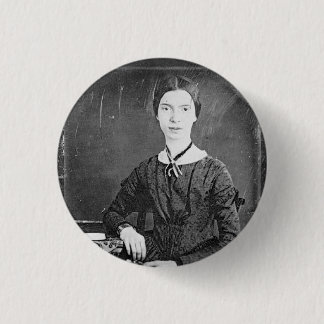 Emily Dickinson Black & White Portrait 1 Inch Round Button