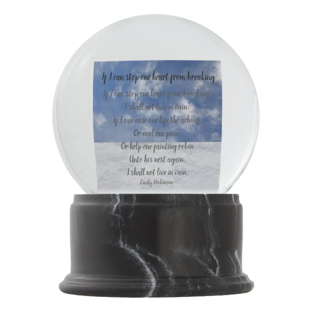 Emily Dickinson poem Snow Globe (Front)