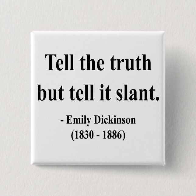 Emily Dickinson Quote 9a 2 Inch Square Button (Front)