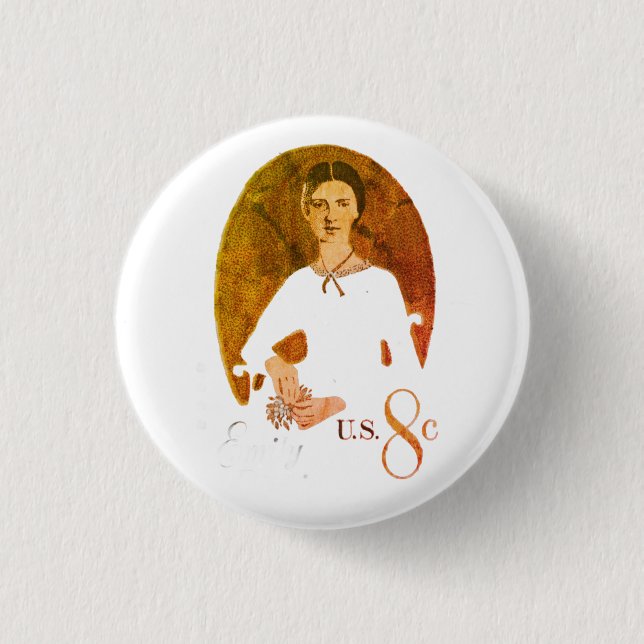 Emily Dickinson stamp  1 Inch Round Button (Front)