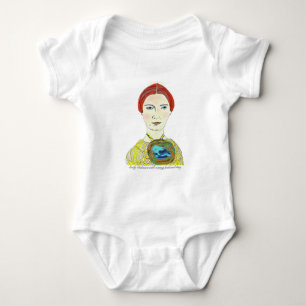 Emily Dickinson with a Many Feathered Thing Baby Bodysuit