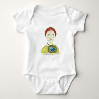 Emily Dickinson with a Many Feathered Thing Baby Bodysuit
