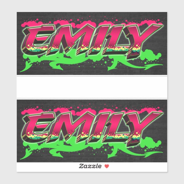 Emily First Name Graffiti Sticker (Sheet)
