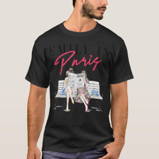 Emily in Paris Best Friends Journal Reading Illust T-Shirt