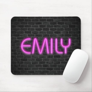 EMILY In PINK Neon Lights Mouse Pad