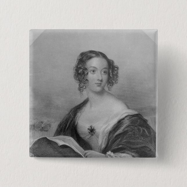 Emily Mary, Countess Cowper 2 Inch Square Button (Front)