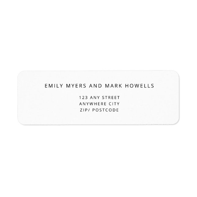 EMILY Modern Minimalist Monochrome Address Labels (Front)
