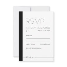 EMILY Modern Minimalist Monochrome Response Card