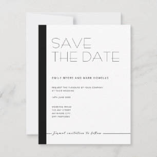 EMILY Modern Minimalist Monochrome Save The Date