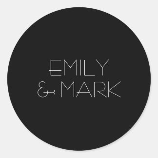 EMILY Modern Minimalist Monochrome Wedding Sticker