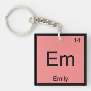 Emily Name Chemistry Element Periodic Table Keychain