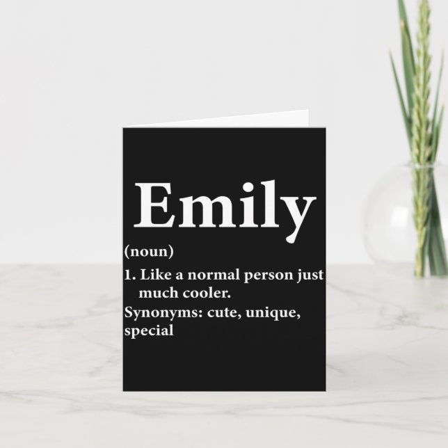 Emily Name Definition Funny D  Card (Front)
