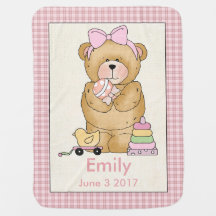 Emily's Personalized Baby Bear Blanket