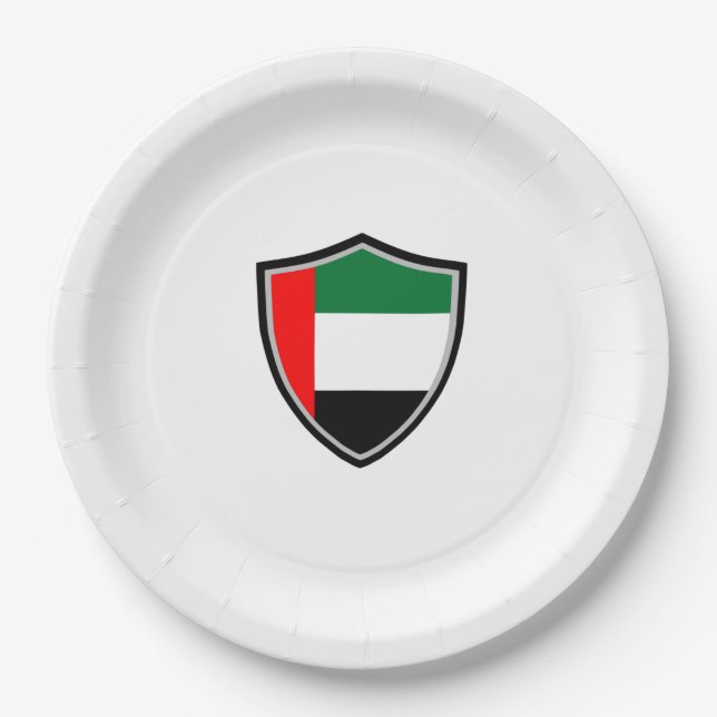 Emirates shield flag paper plate (Front)