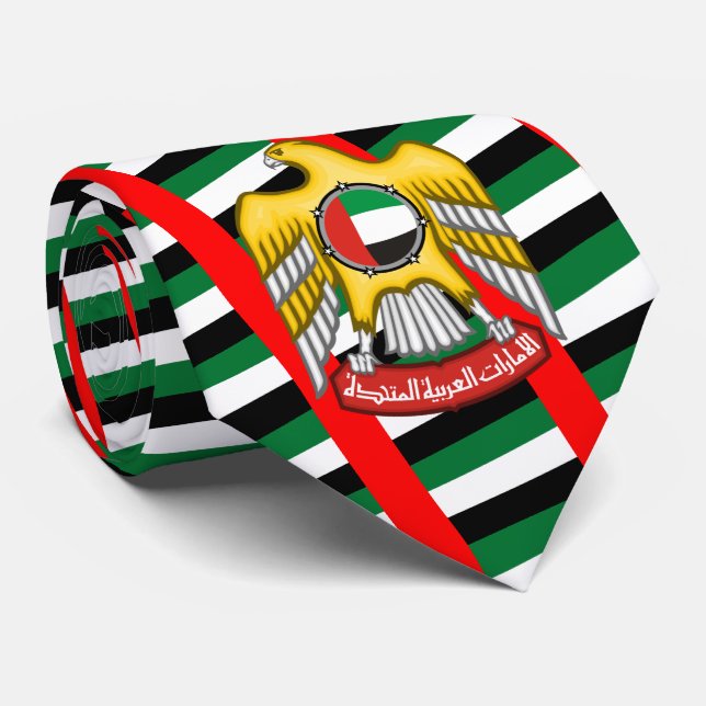 Emirati Flag & Emblem, United Arab Emirates Flag Tie (Rolled)