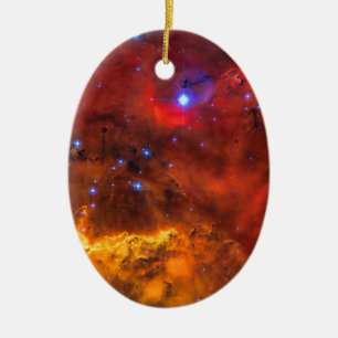Emission Nebula NGC 2467 in Constellation Puppis Ceramic Ornament
