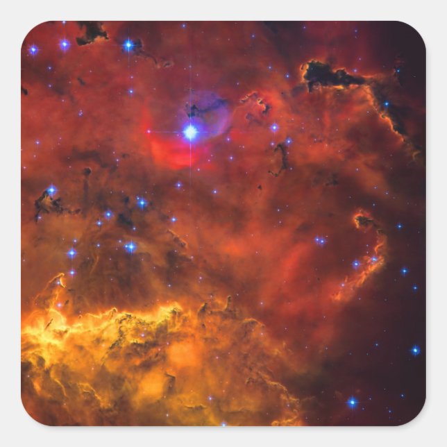 Emission Nebula NGC 2467 in Constellation Puppis Square Sticker (Front)