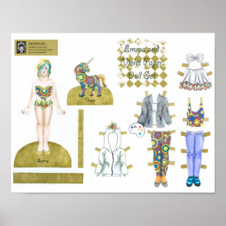 Emma and Violet Paper Doll Set - Play or Display Poster