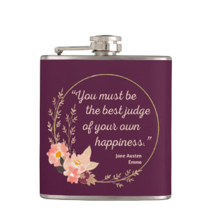 Emma By Jane Austen Quote I - Cute Style Hip Flask