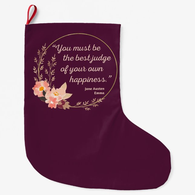 Emma By Jane Austen Quote I - Cute Style Large Christmas Stocking (Front)