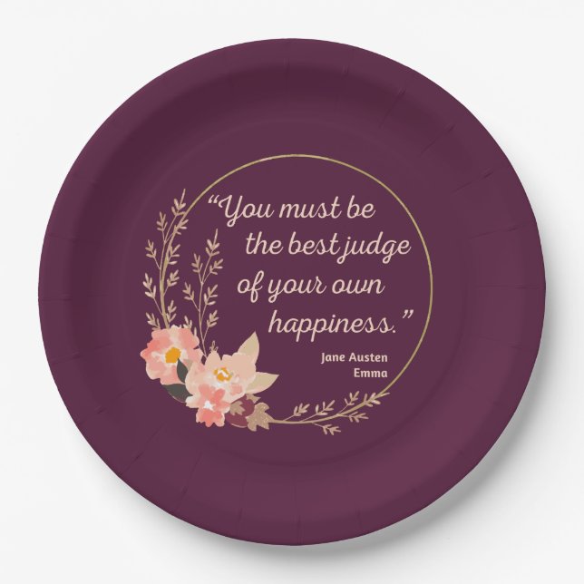 Emma By Jane Austen Quote I - Cute Style Paper Plate (Front)