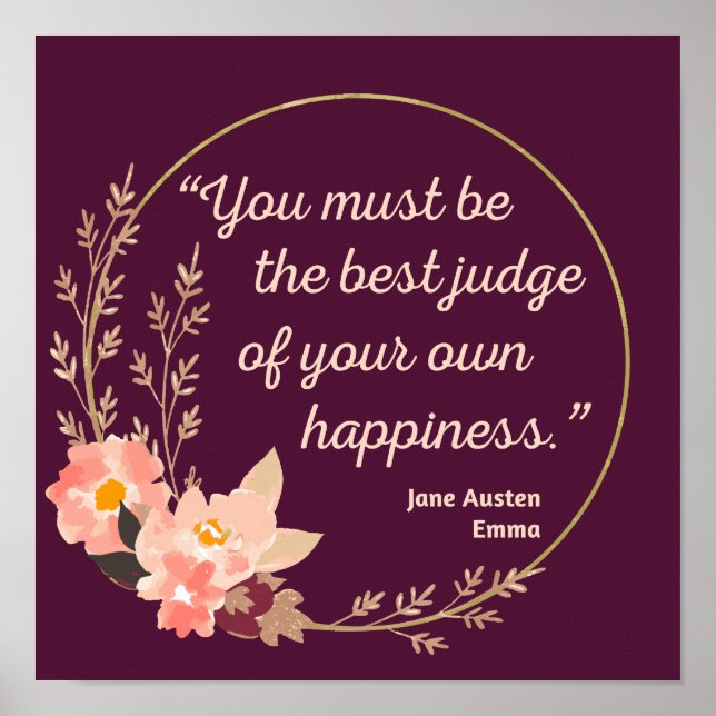 Emma By Jane Austen Quote I - Cute Style Poster (Front)