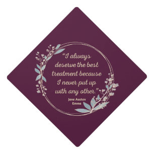 Emma By Jane Austen Quote II - Cute Style Graduation Cap Topper