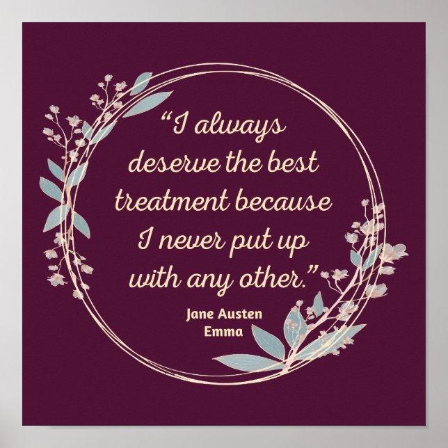 Emma By Jane Austen Quote II - Cute Style Poster (Front)
