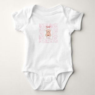 Emma   Custom Pink Teddy Bear Nursery Design  Baby Bodysuit