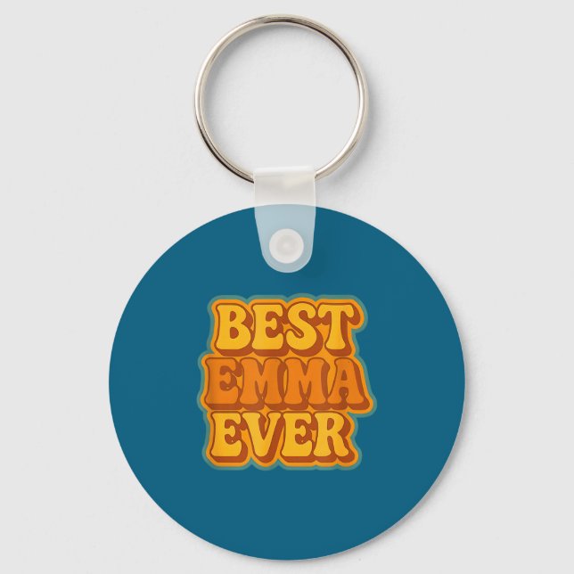 Emma Ever Retro Quote Funny Vintage Style  Keychain (Front)