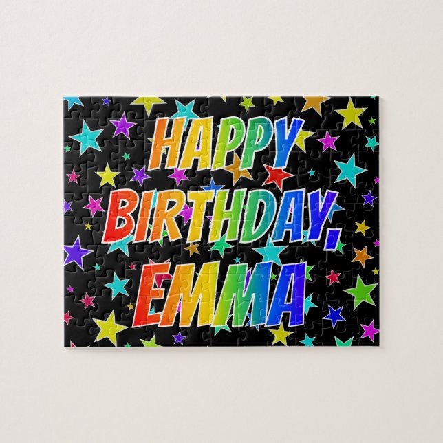 "EMMA" First Name, Fun "HAPPY BIRTHDAY" Jigsaw Puzzle (Horizontal)