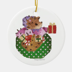emma hedgewick delivering gifts ceramic ornament