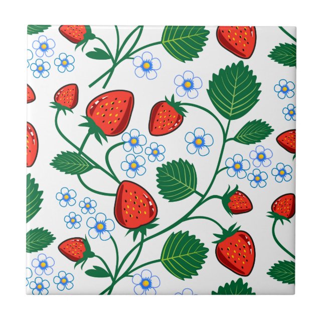Emma Janeway Strawberries Tile (Front)